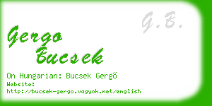 gergo bucsek business card