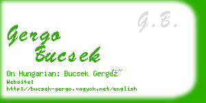 gergo bucsek business card